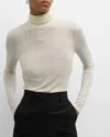 Agolde Pascale Turtleneck Top In Oat Milk In White