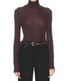 Agolde Pascale Turtleneck Top In Root In Purple
