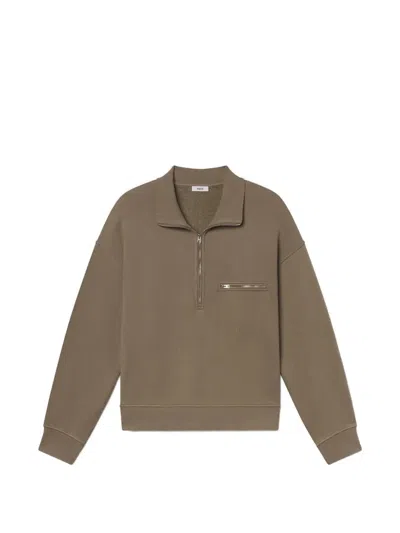 Agolde Pavillion Quarter-zip Sweater In Neutrals