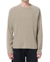 Agolde Payson Long Sleeve Waffle Knit Tee In Gray