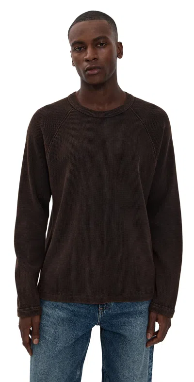 Agolde Payson Waffle Tee Aerosol In Brown