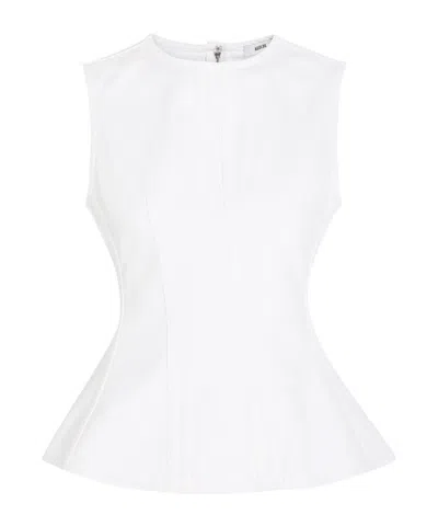 Agolde Peplum-hem Denim Top In White