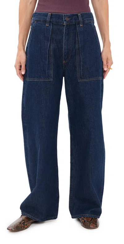 Agolde Petite Low Curve Utility Jeans Rank In Blue