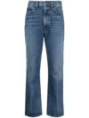 Agolde Pinch Waist Cropped Organic High-rise Flared Jeans In Plcbo Placebo