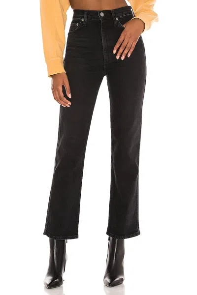 Agolde Pinch Waist High Rise Kick Flare Jeans In Panoramic In Brown