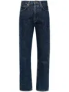 Agolde Pinch Waist High-rise Straight Jeans In Blue