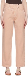 Agolde Pink Criss-cross Upsized Jeans In Pink Salt