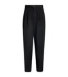 Agolde Pleat-detail Wide-leg Trousers In Black