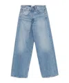 Agolde Pleated Detail Denim Trousers In Blue