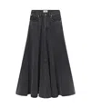 Agolde Pleated Detail Skirt In Black