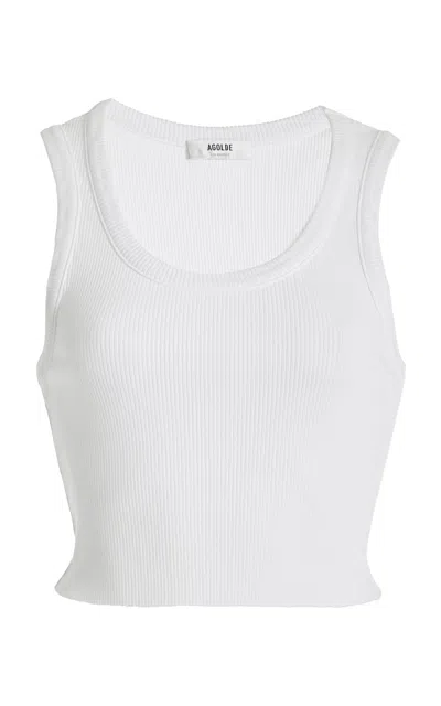 AGOLDE POPPY COTTON-BLEND CROPPED TANK TOP