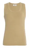 Agolde Poppy Cotton Tank Top In Brown