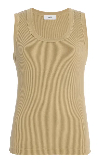 Agolde Poppy Cotton Tank Top In Brown
