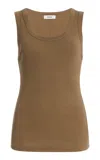 Agolde Poppy Cotton-blend Tank Top In Brown