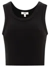 Agolde Ribbed-knit Sleeveless Top In Black