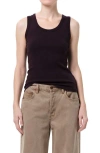 Agolde Poppy Rib Organic Cotton Blend Tank In Purple