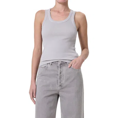 Agolde Knitted Sleeveless Tank Top In Grey