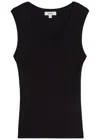 Agolde Poppy Ribbed Cotton-blend Tank In Black