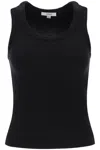 Agolde Binx Ribbed Stretch-lyocell And Organic Cotton-blend Tank In Black