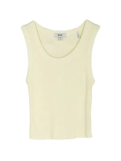 Agolde Poppy Ribbed Tank Top In Nude