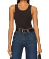 Agolde Poppy Scoop Neck Tank In Bean
