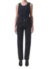 Agolde Poppy Scoop Neck Tank Top In Beetle In Black