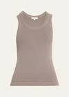 Agolde Poppy Scoop-neck Tank Top In Shaker Taupe B