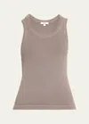 Agolde Poppy Scoop-neck Tank Top In Light Brown
