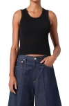 Agolde Binx Ribbed Stretch-lyocell And Organic Cotton-blend Tank In Black