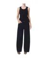 Agolde Poppy Ribbed Stretch Organic Cotton And Tencel-blend Jersey Tank In Black