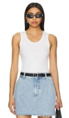 Agolde Poppy Ribbed Stretch Organic Cotton And Tencel-blend Jersey Tank In 气球蓝