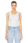 Agolde Poppy Ribbed Stretch Organic Cotton And Tencel-blend Jersey Tank In Balloon