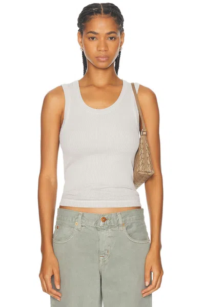 Agolde Poppy Ribbed Tank Top In White