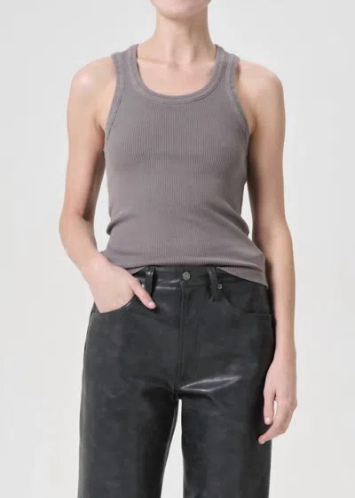 Agolde Poppy Tank In Shaker In Black