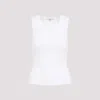 Agolde Poppy Ribbed Tank Top Round Neck In White