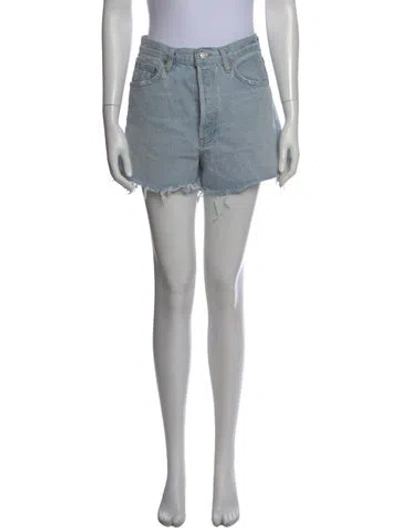 Pre-owned Agolde Printed Mini Shorts In Blue