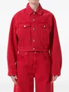 Agolde Radley Cropped Jacket In Tomato In Red