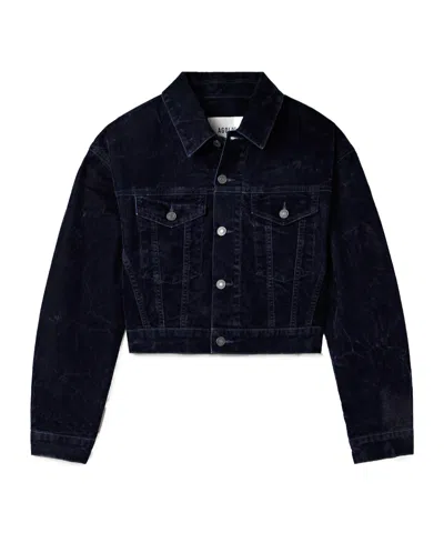 AGOLDE RADLEY CROPPED COTTON-BLEND VELVET JACKET