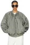Agolde Raffi Bomber Jacket In Gray