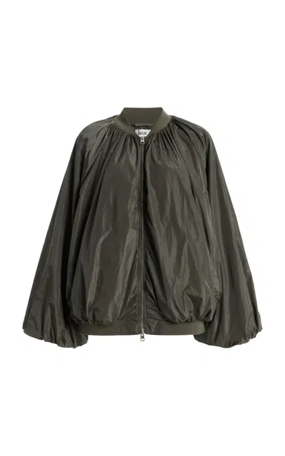 Agolde Raffi Nylon Bomber Jacket In Green