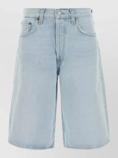 Agolde Ramona Denim Bermuda Shorts Belt Loop In Blue