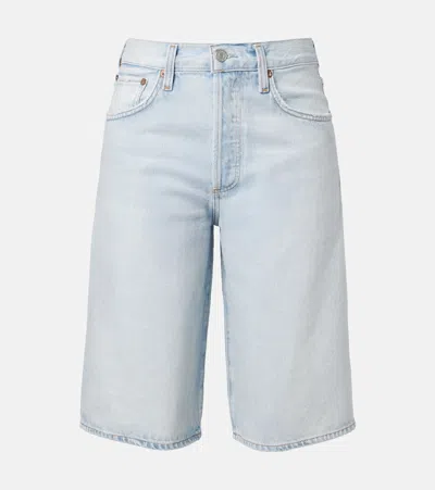 Agolde Ramona Denim Bermuda Shorts In Blue