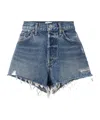 Agolde Parker Vintage Cutoff Organic Denim Shorts In Blue