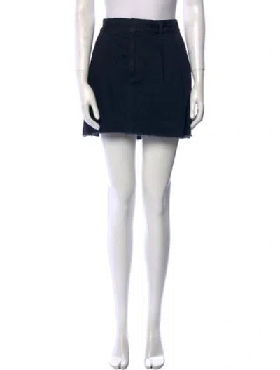 Pre-owned Agolde Raw-edge Trim Mini Skirt In Black