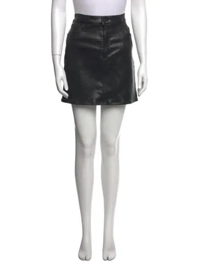 Pre-owned Agolde Raw-edge Trim Mini Skirt In Black