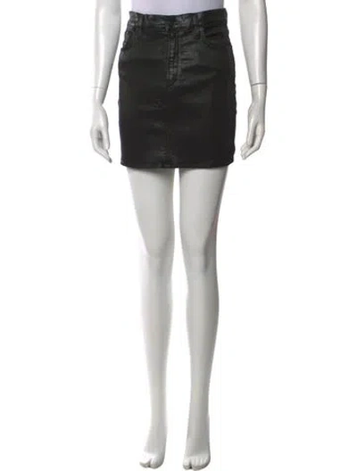 Pre-owned Agolde Raw-edge Trim Mini Skirt In Black