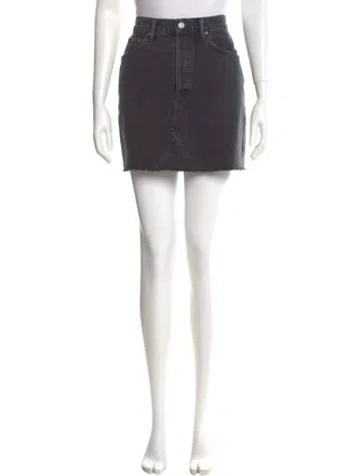 Pre-owned Agolde Raw-edge Trim Mini Skirt In Black