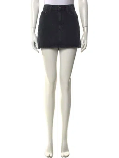 Pre-owned Agolde Raw-edge Trim Mini Skirt In Black