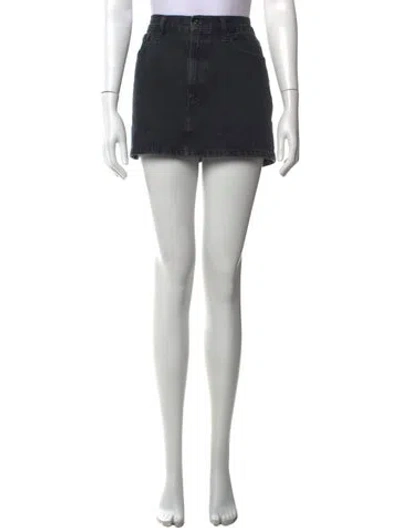 Pre-owned Agolde Raw-edge Trim Mini Skirt In Black