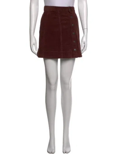 Pre-owned Agolde Raw-edge Trim Mini Skirt In Brown